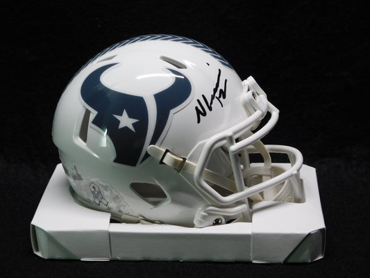 Nico Collins Signed Autographed Houston Texans 2024 Salute To Service STS Alt Speed Mini Helmet BAS COA