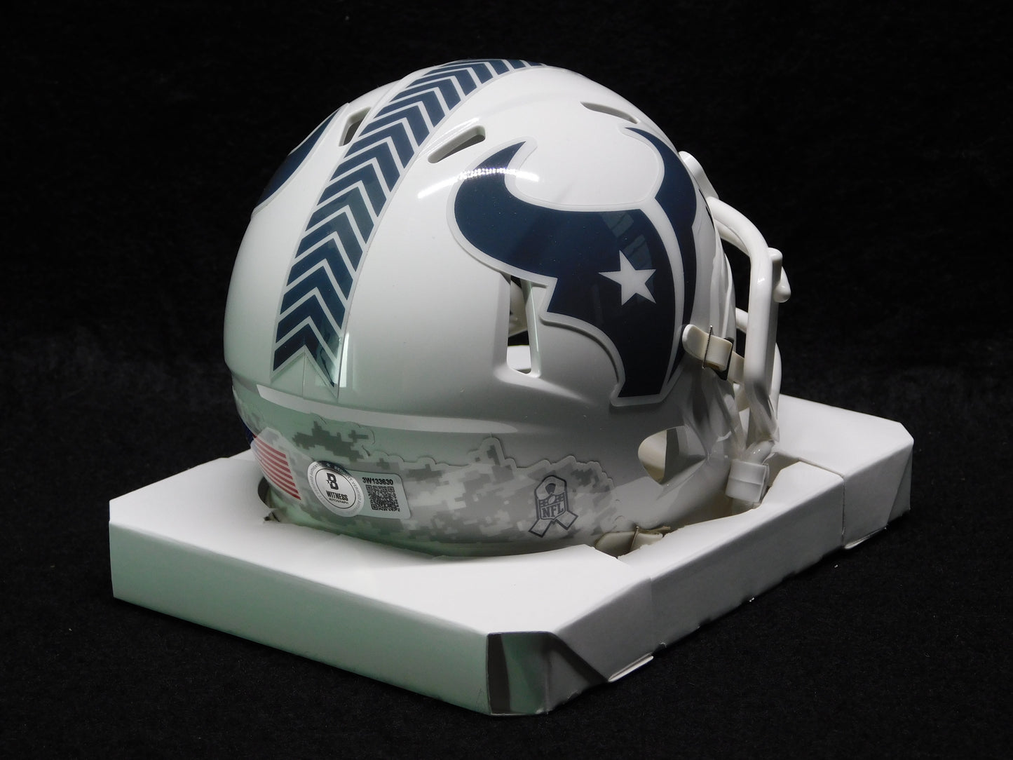 Nico Collins Signed Autographed Houston Texans 2024 Salute To Service STS Alt Speed Mini Helmet BAS COA