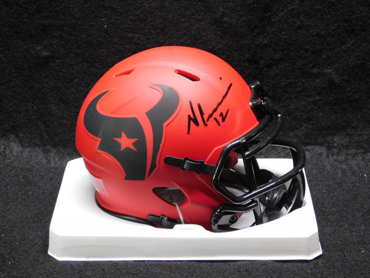 Nico Collins Signed Autographed Houston Texans RAVE Alt Speed Mini Helmet BAS COA