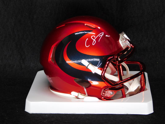 Cade Stover Signed Autographed Houston Texans Battle Red Alt Mini Helmet BAS COA