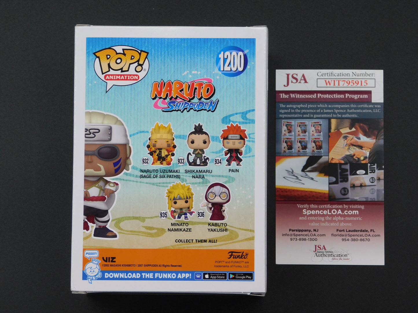 Catero Colbert Signed / Autographed Vinyl Funko Pop! 1200 Naruto Shippuden Killer Bee Hooks JSA COA