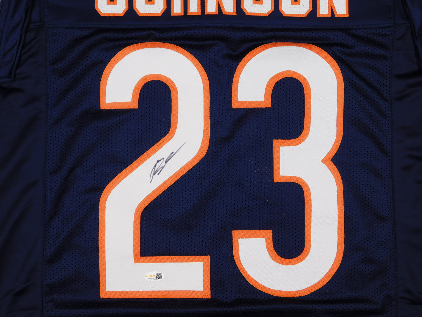 Roschon Johnson Signed Autographed Chicago Bears Blue Football Jersey JSA COA