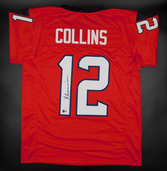 Nico Collins Signed Autographed Houston Texans Red Football Jersey BAS COA