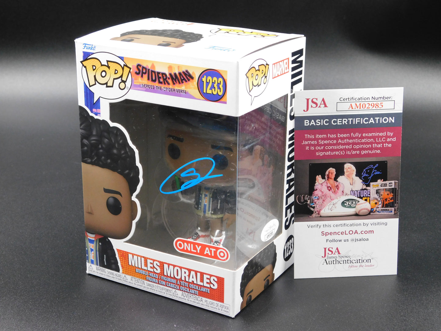 Shameik Moore Signed Autographed Funko Pop 1233 Miles Morales Spiderman JSA COA