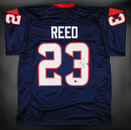 Jaylen Reed Signed Autographed Houston Texans Blue Football Jersey BAS COA