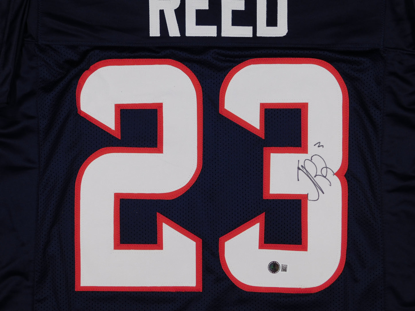 Jaylen Reed Signed Autographed Houston Texans Blue Football Jersey BAS COA