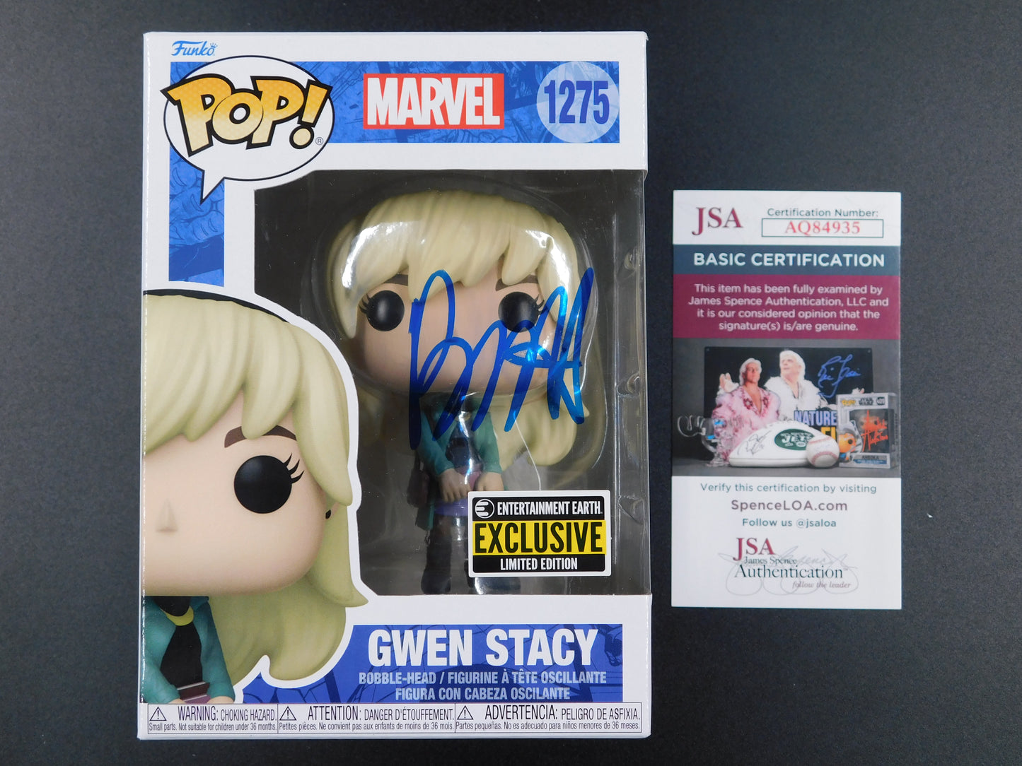 Bryce Dallas Howard Signed Autographed Funko Pop 1275 Gwen Stacy Marvel Spider-Man JSA COA