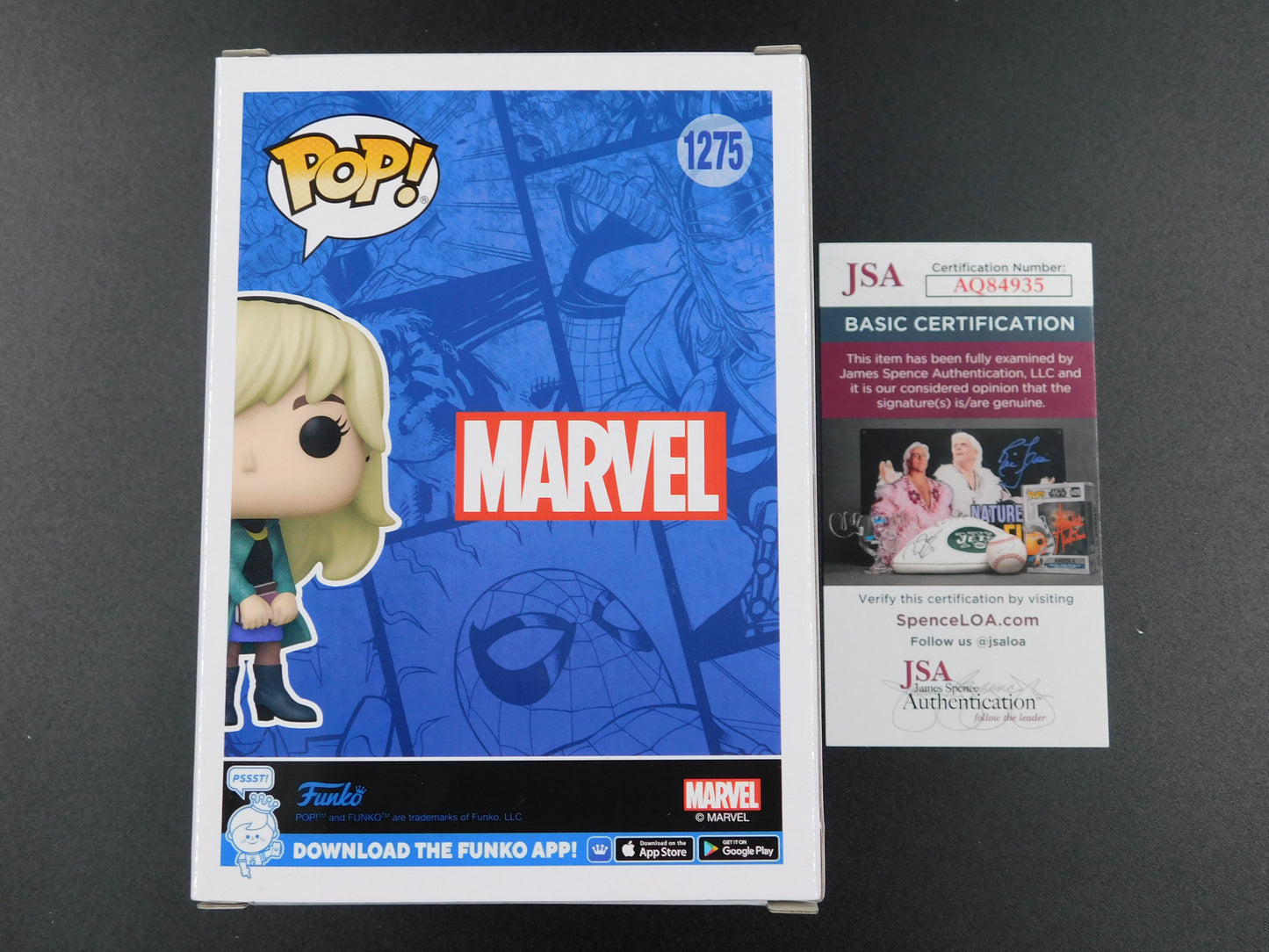 Bryce Dallas Howard Signed Autographed Funko Pop 1275 Gwen Stacy Marvel Spider-Man JSA COA