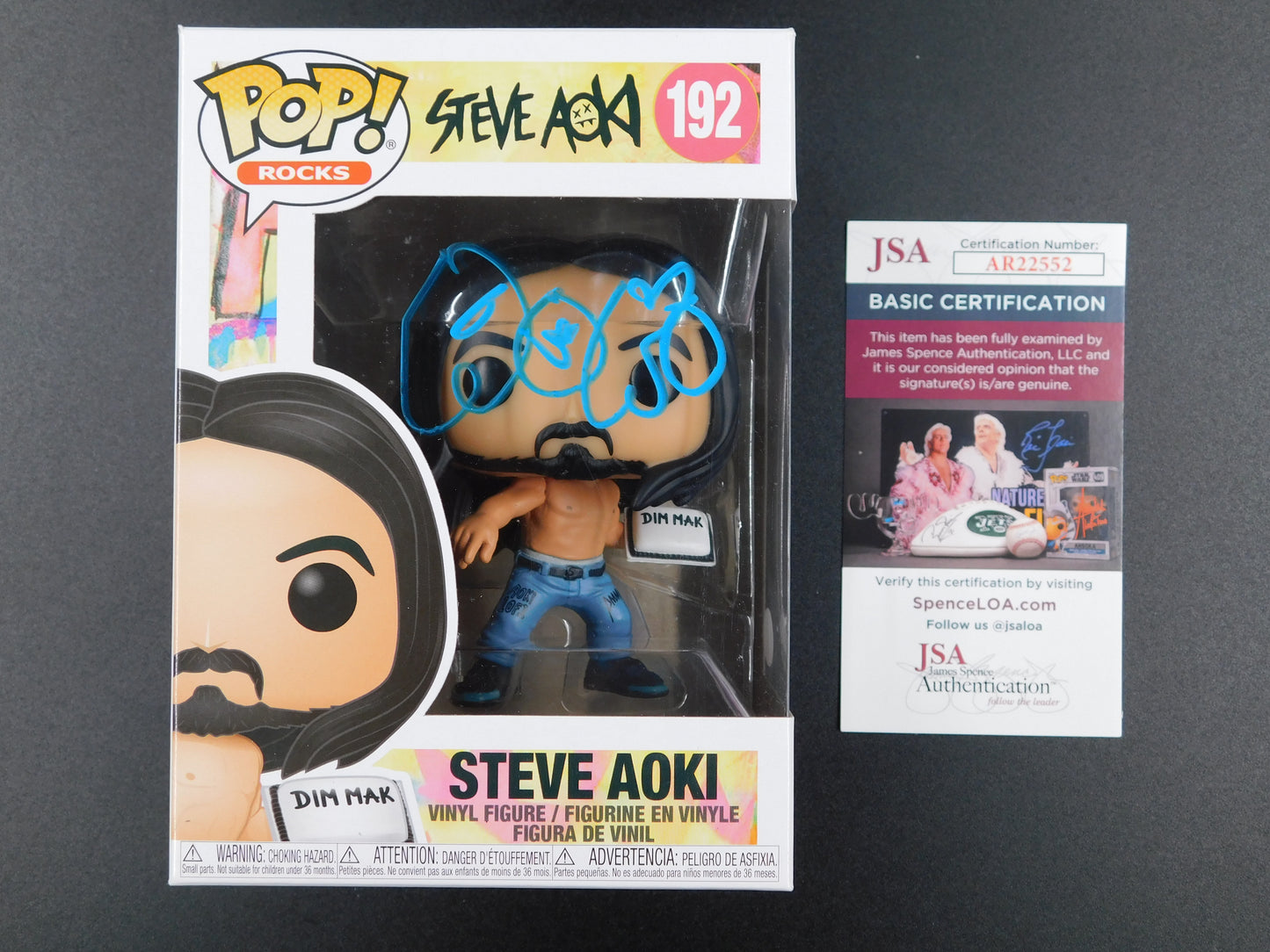 Steve Aoki Signed Autographed Vinyl Funko Pop 192 Neon Future Wonderland JSA COA