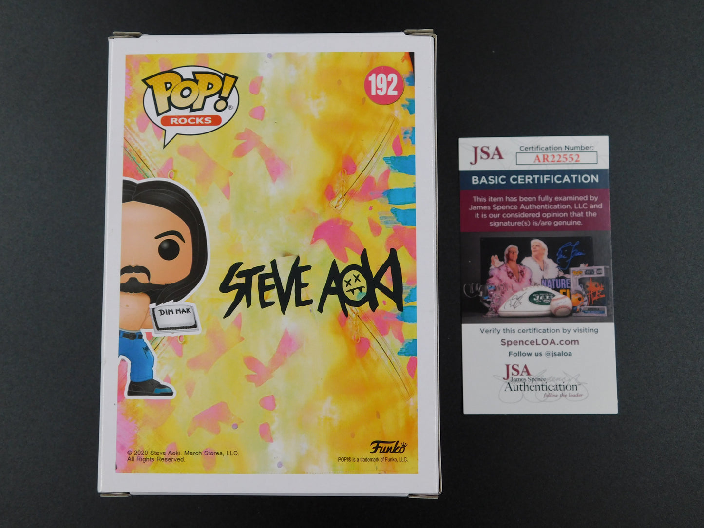 Steve Aoki Signed Autographed Vinyl Funko Pop 192 Neon Future Wonderland JSA COA