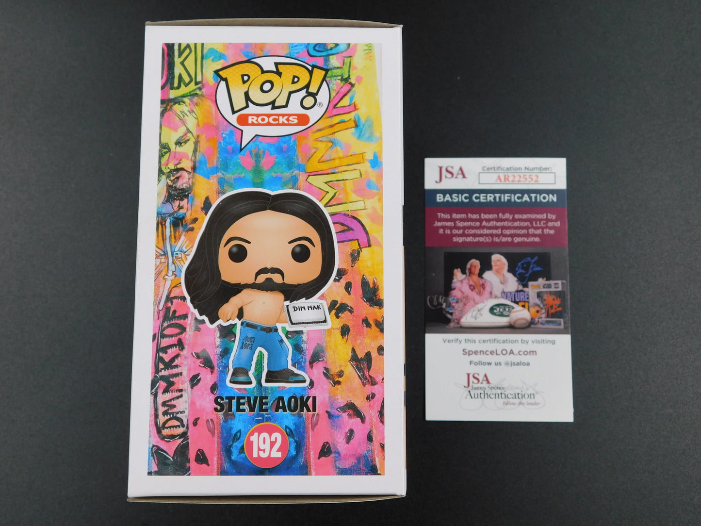 Steve Aoki Signed Autographed Vinyl Funko Pop 192 Neon Future Wonderland JSA COA