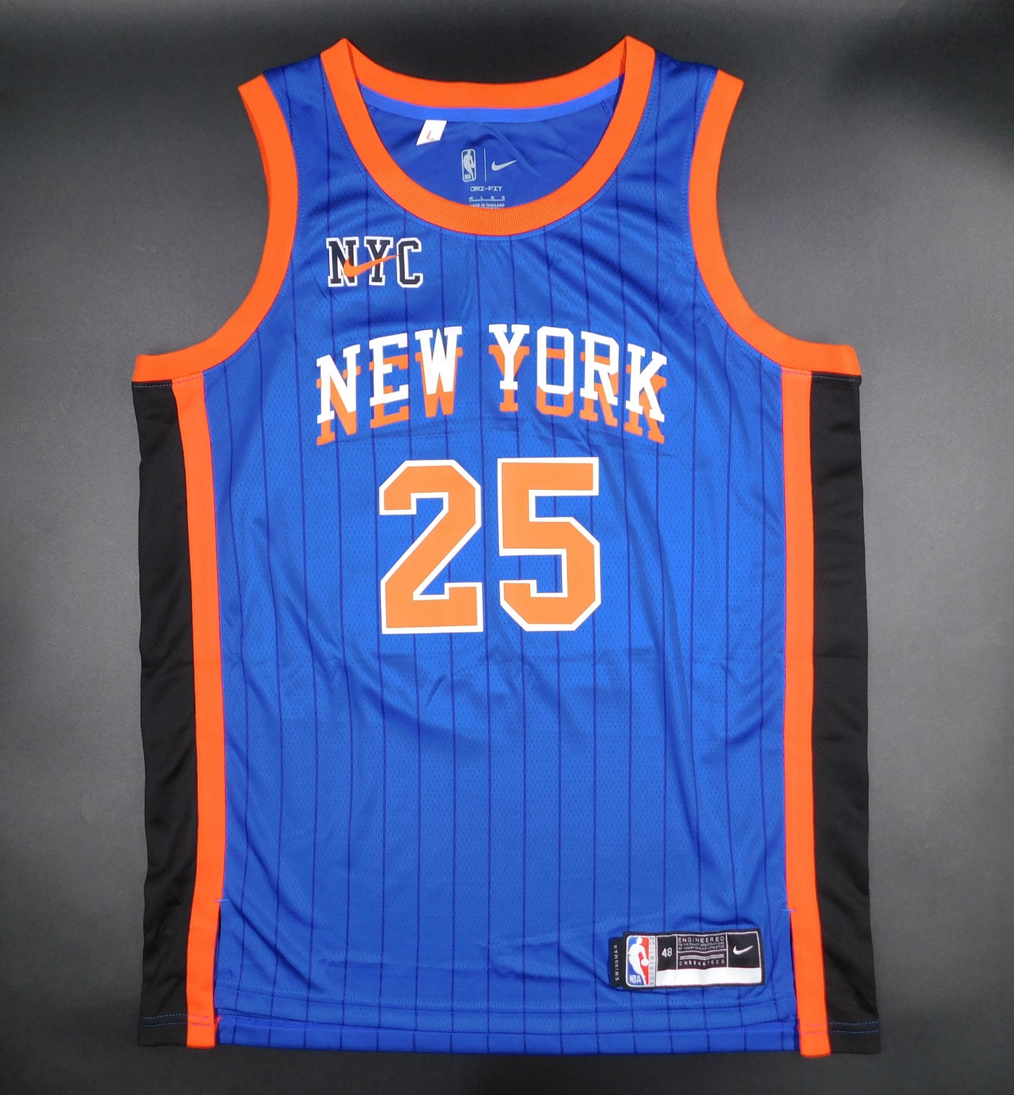 Mikal Bridges Signed Autographed New York Knicks Blue Basketball Jersey Villanova BAS COA