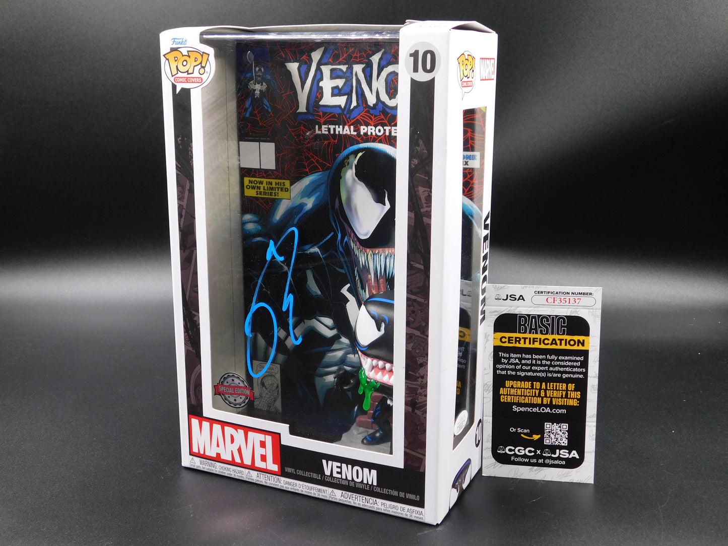 Tom Hardy Signed Autographed Funko Pop 10 Venom Comic Book Cover Marvel JSA COA