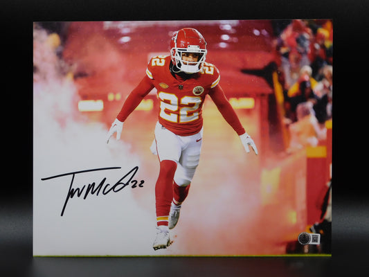 Trent McDuffie Signed Autographed 11x14 Photo Kansas City Chiefs Champ BAS COA B