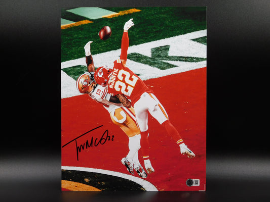 Trent McDuffie Signed Autographed 11x14 Photo Kansas City Chiefs Champ BAS COA C