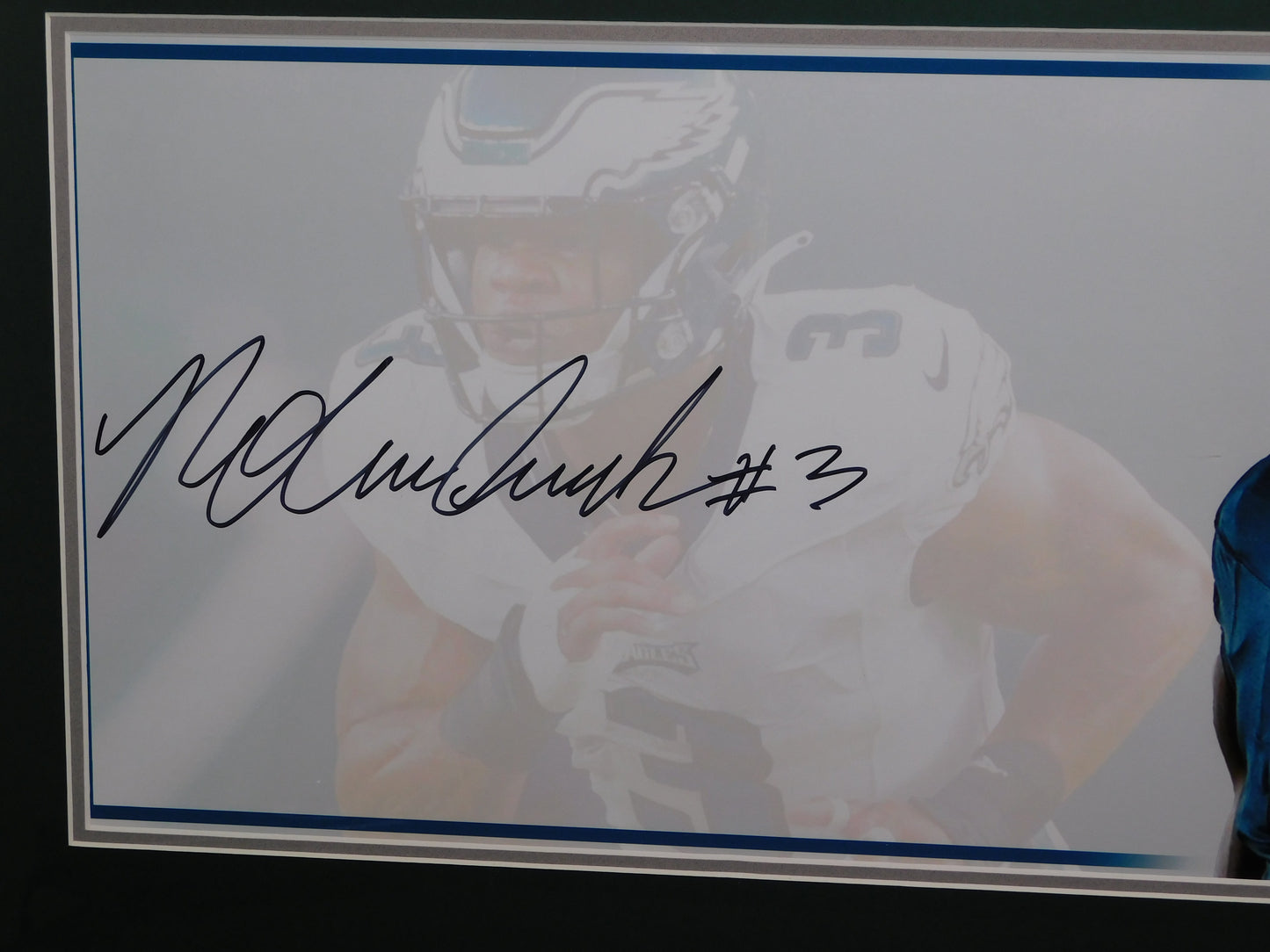 Nolan Smith Signed Autographed Framed Panoramic Photo Philladelphia Eagles BAS COA