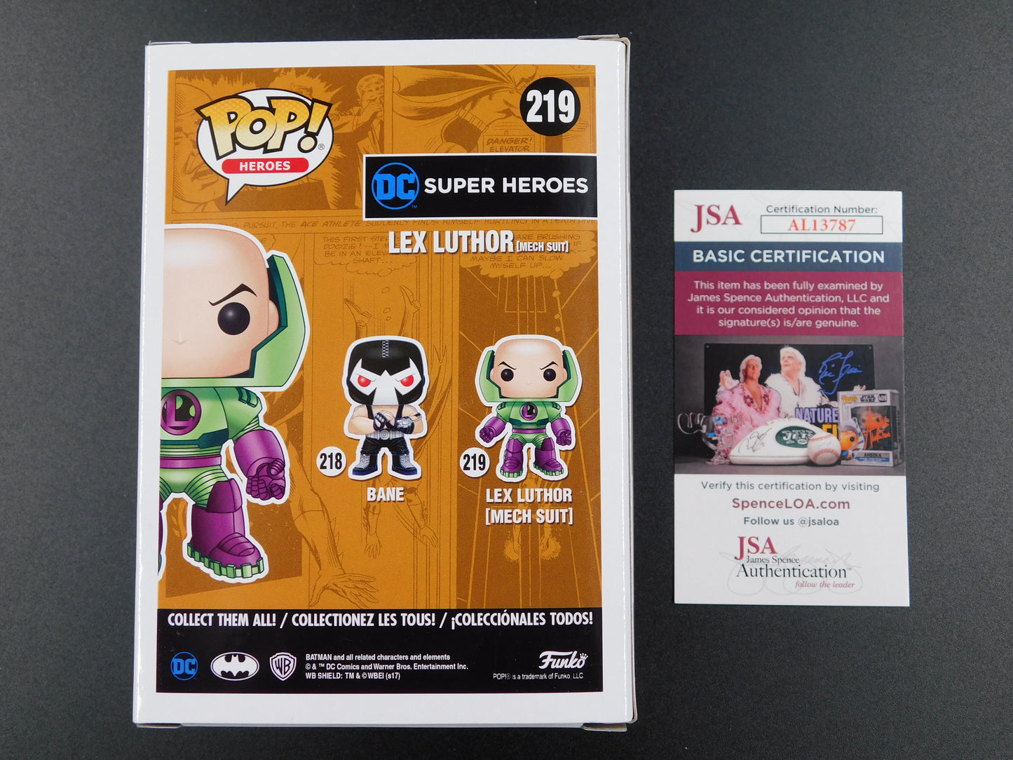 Jesse Eisenberg Signed Autographed Funko Pop 219 Lex Luthor DC Super Heroes JSA COA