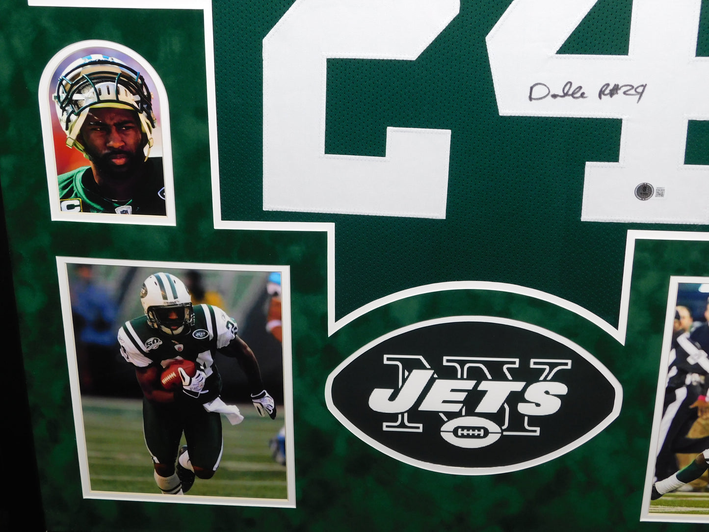 Darrelle Revis Signed Autographed Framed New York Jets Green Football Jersey HOF BAS COA