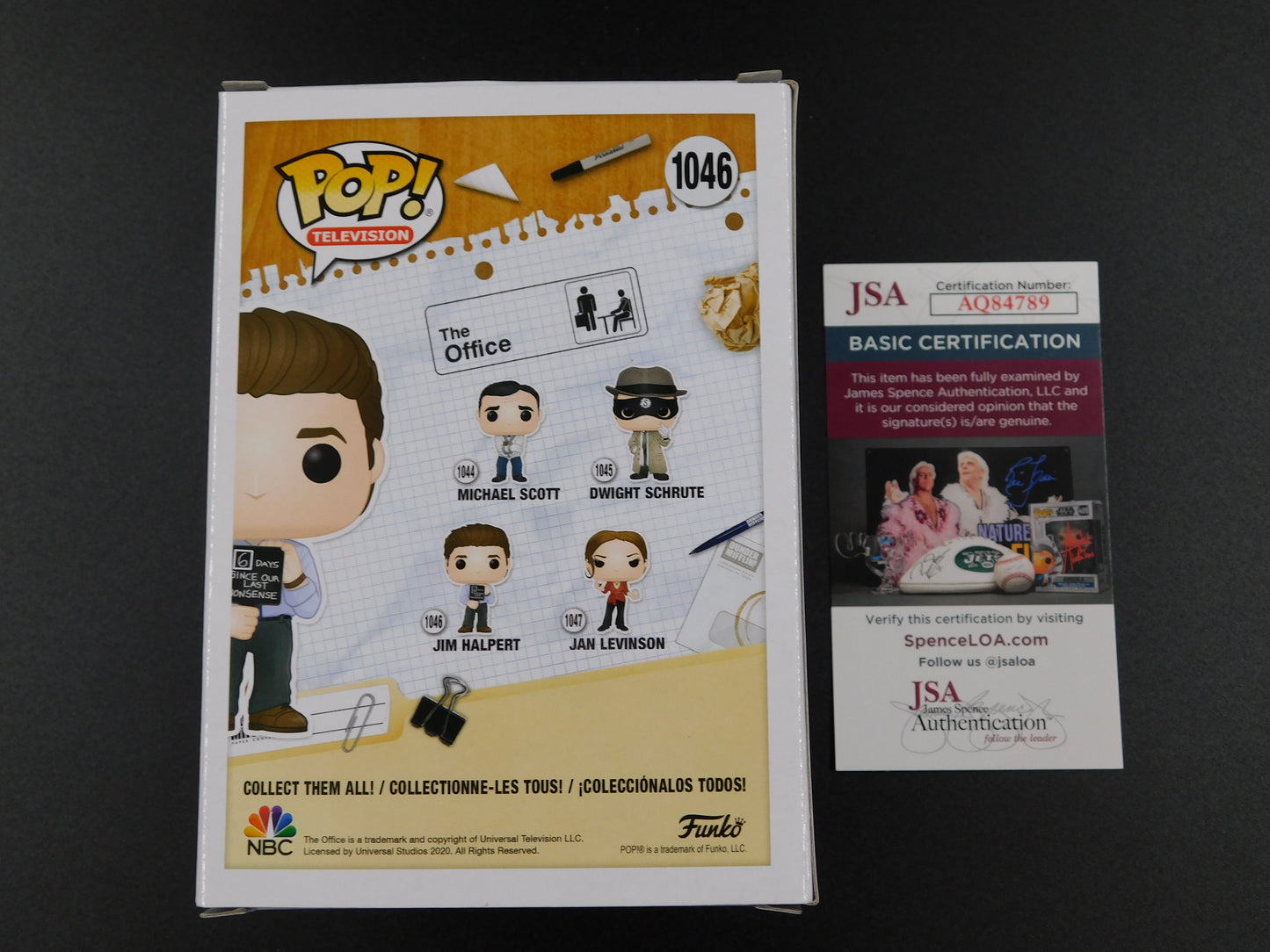 John Krasinski Signed Autographed Funko Pop! 1046 Jim Halpert The Office JSA COA