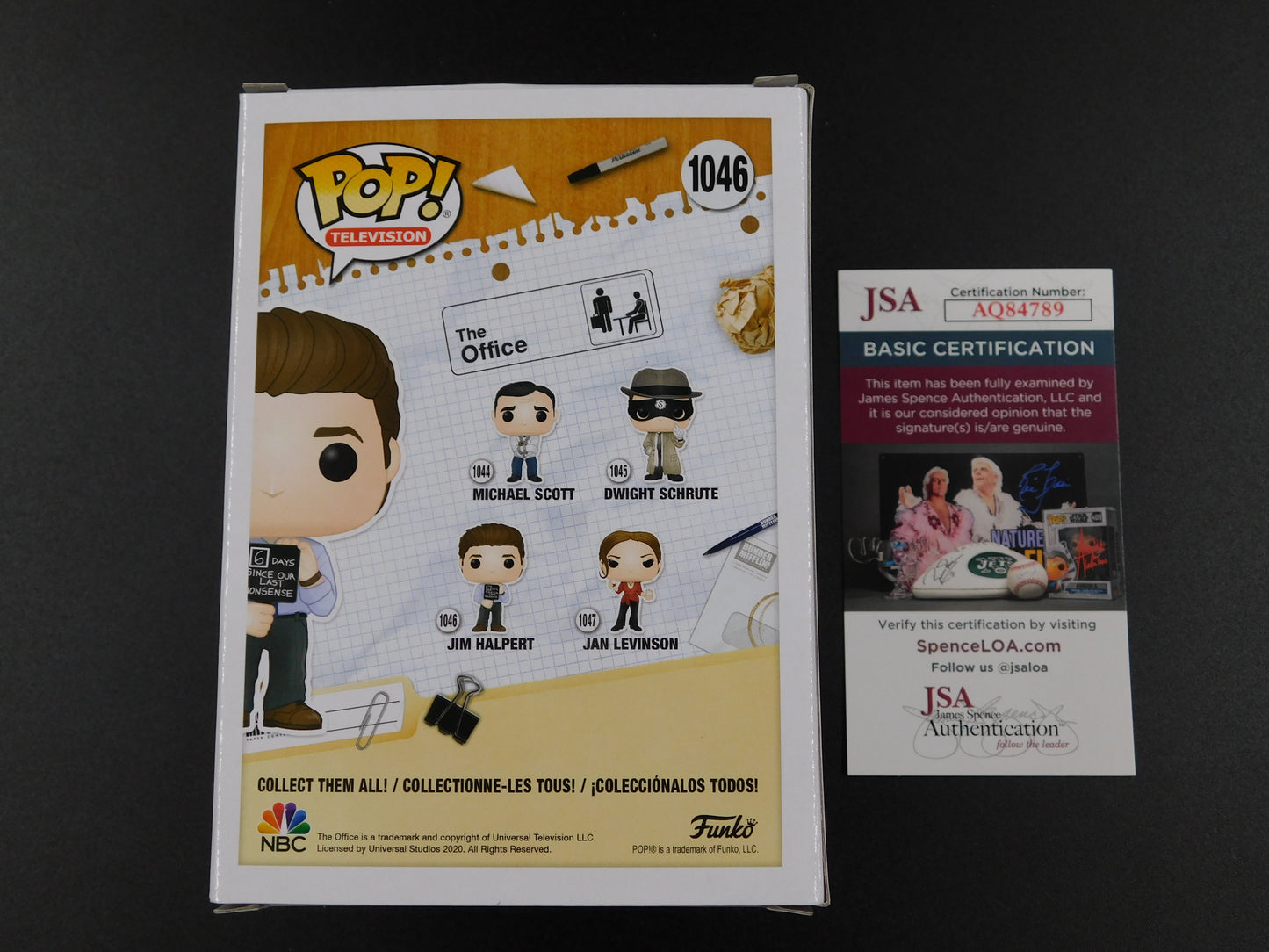 John Krasinski Signed Autographed Funko Pop! 1046 Jim Halpert The Office JSA COA