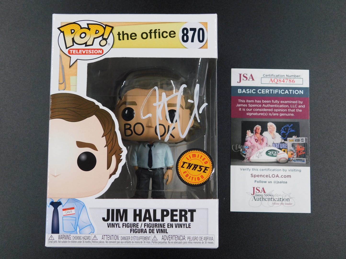 John Krasinski Signed Autographed Funko Pop! 870 CHASE Jim Halpert The Office JSA COA