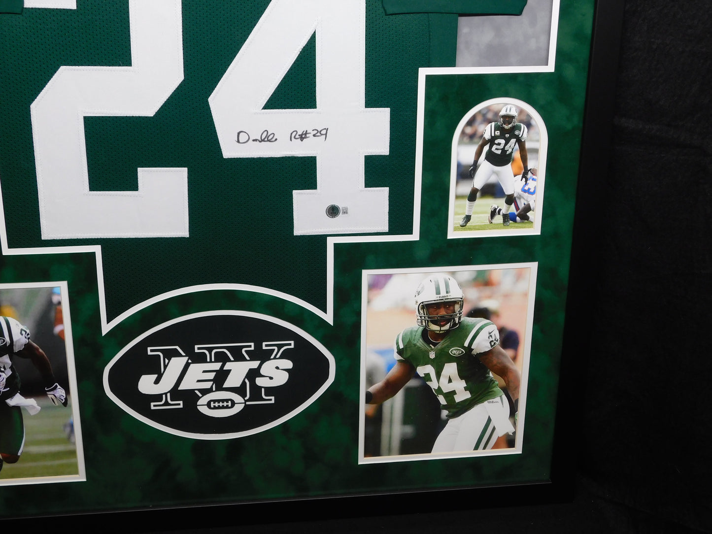 Darrelle Revis Signed Autographed Framed New York Jets Green Football Jersey HOF BAS COA