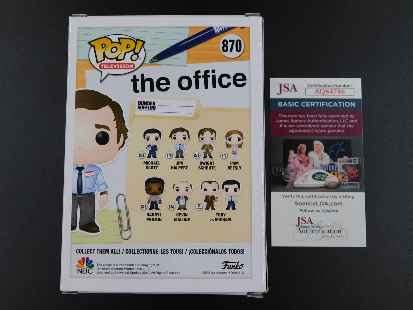 John Krasinski Signed Autographed Funko Pop! 870 CHASE Jim Halpert The Office JSA COA