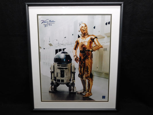 Anthony Daniels & Kenny Baker Dual Signed Framed 16x20 Photo Star Wars C-3PO R2-D2 BAS LOA