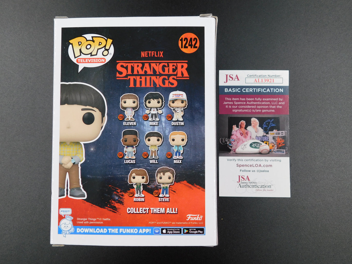 Noah Schnapp Signed Autograph Funko Pop 1242 Will Byers Stranger Things JSA COA