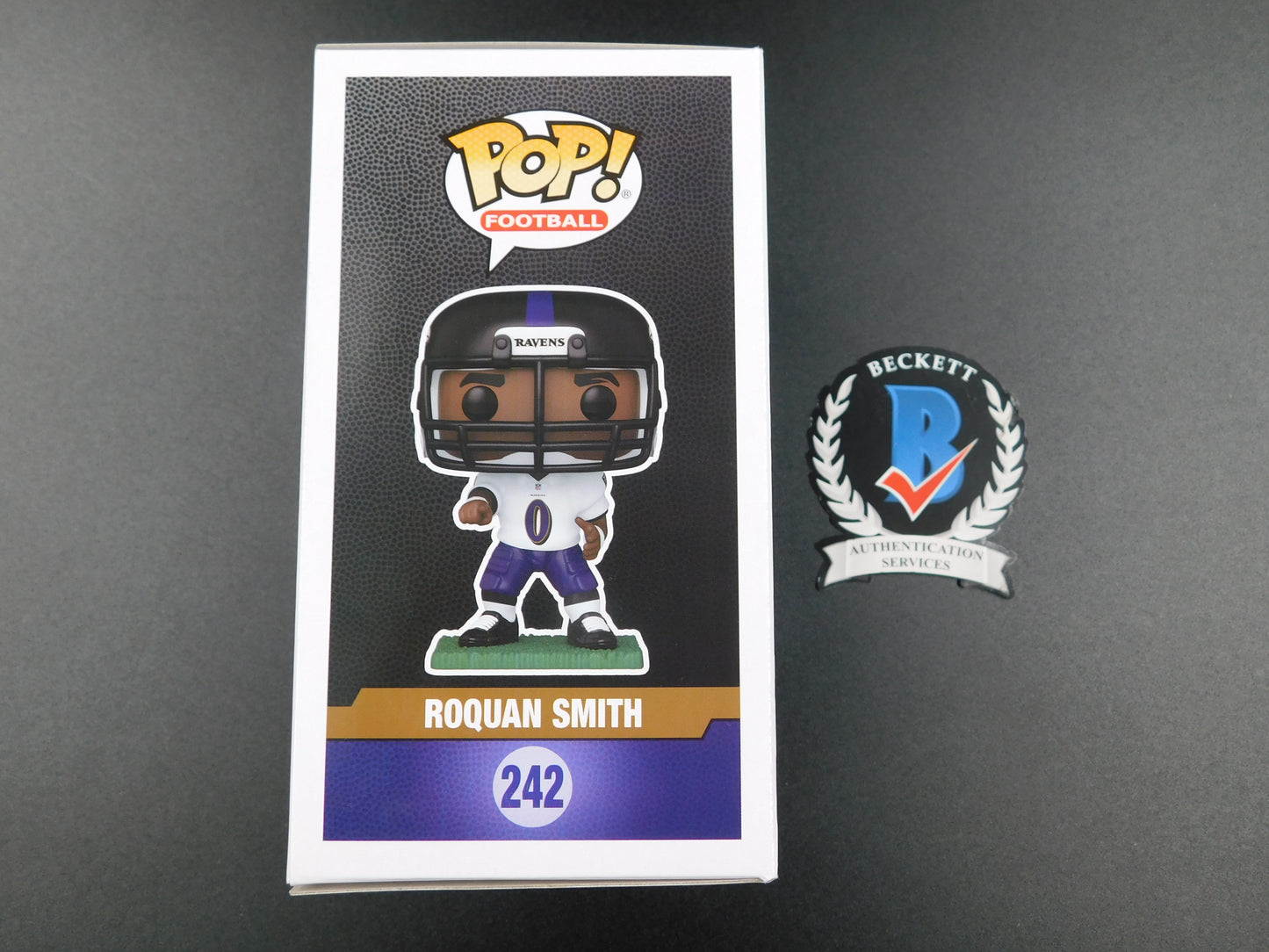 Roquan Smith Signed Autographed Vinyl Funko Pop 242 Baltimore Ravens NFL BAS COA