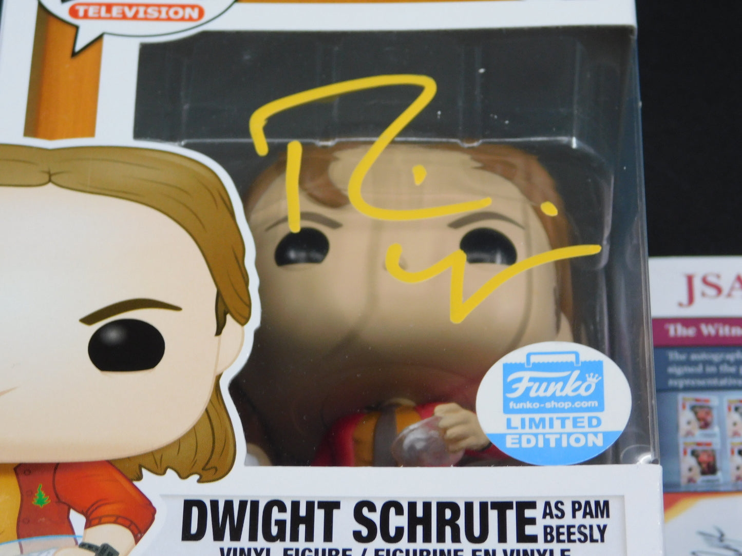 Rainn Wilson Signed Autographed Vinyl Funko Pop! 1049 The Office Dwight Schrute Pam JSA COA