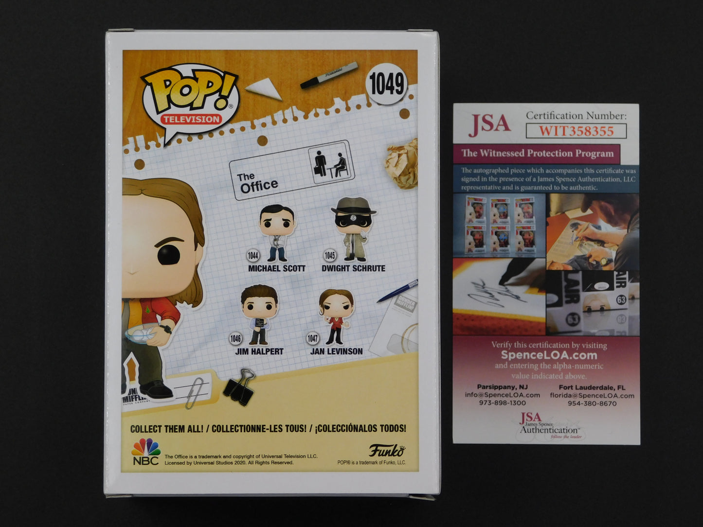 Rainn Wilson Signed Autographed Vinyl Funko Pop! 1049 The Office Dwight Schrute Pam JSA COA