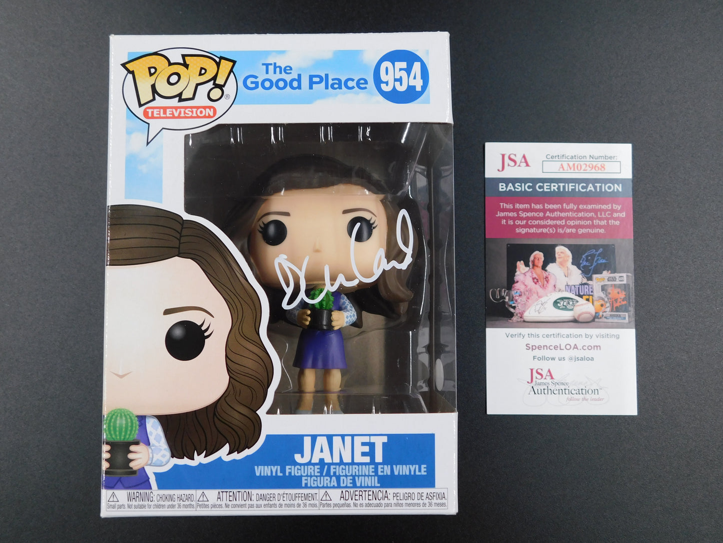 D'Arcy Carden Signed Autographed Funko Pop 954 Janet The Good Place NBC JSA COA