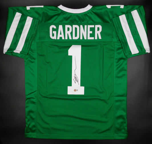 Ahmad Sauce Gardner Signed Autographed New York Jets Green Football Jersey BAS COA