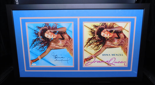 Idina Menzel Signed Autographed Drama Queen Album Framed JSA COA Frozen Rent