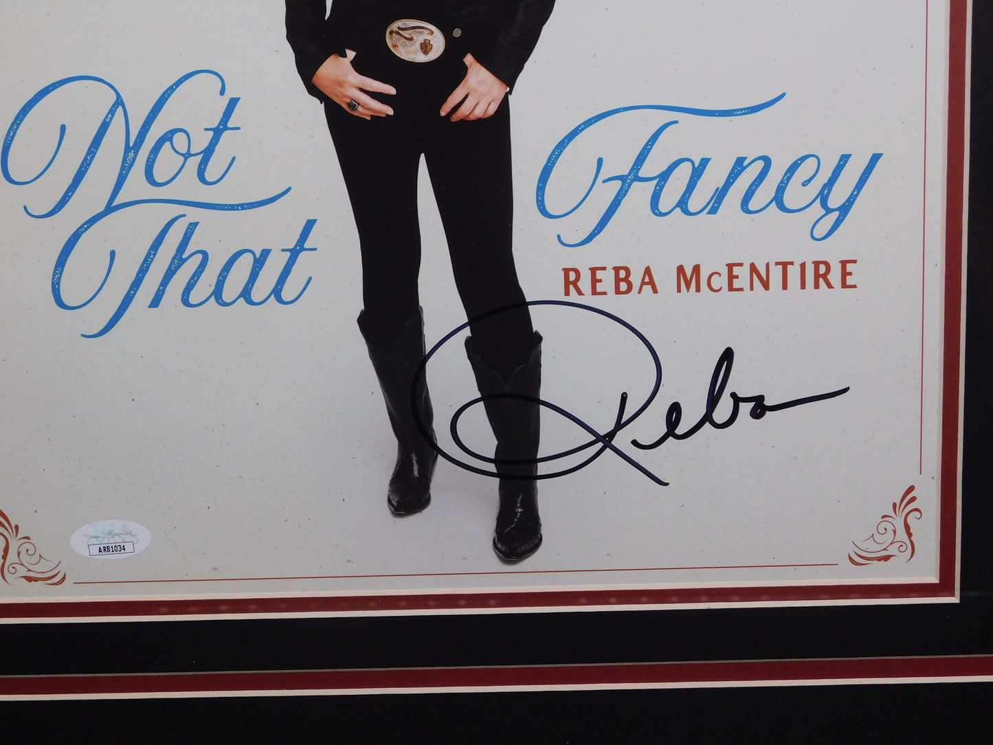 Reba McEntire Signed Autographed Not That Fancy Album Framed JSA COA Black