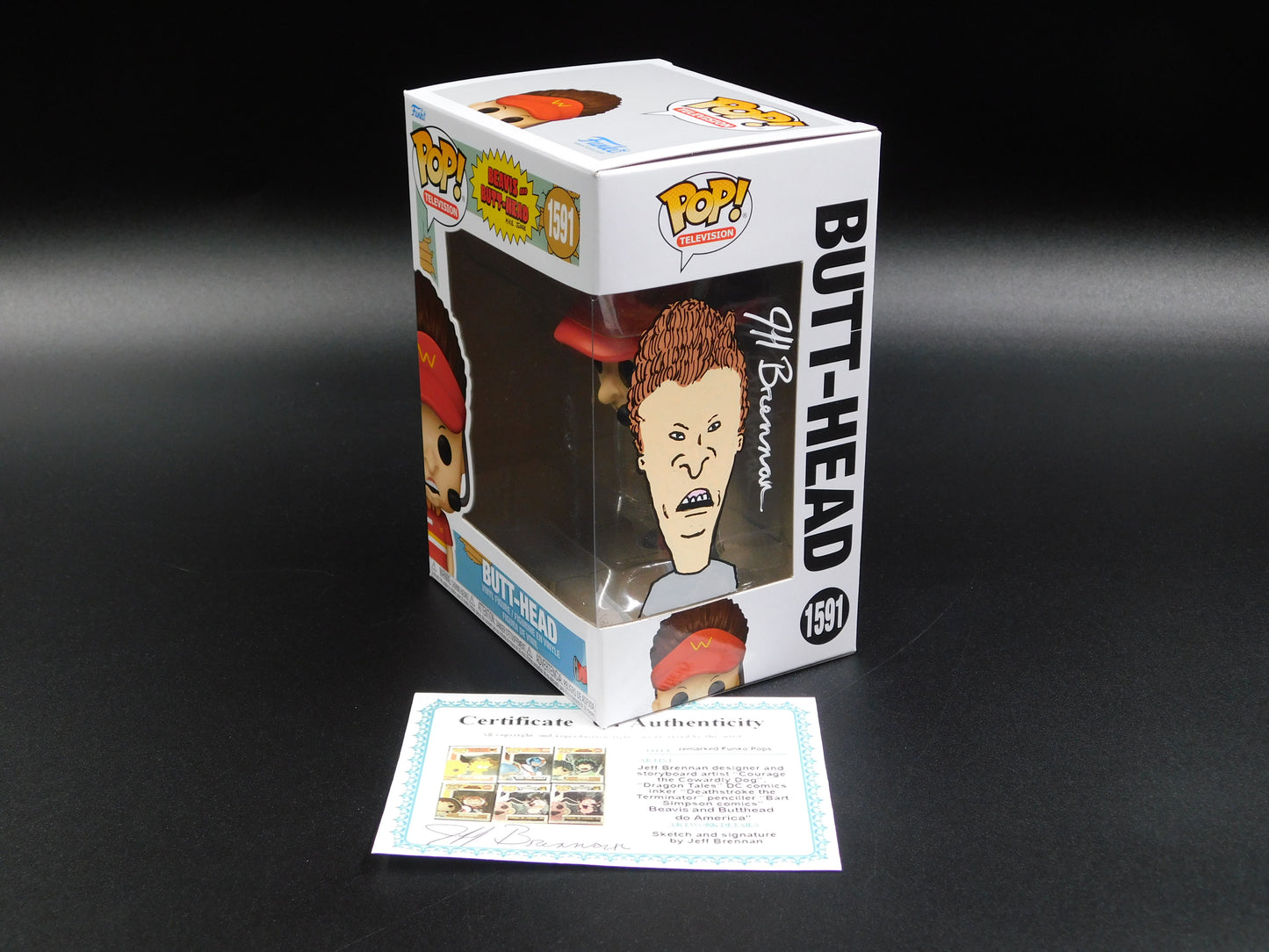 Jeff Brennan Remark Artwork Sketch Signed Funko Pop 1591 Beavis & Butt-Head