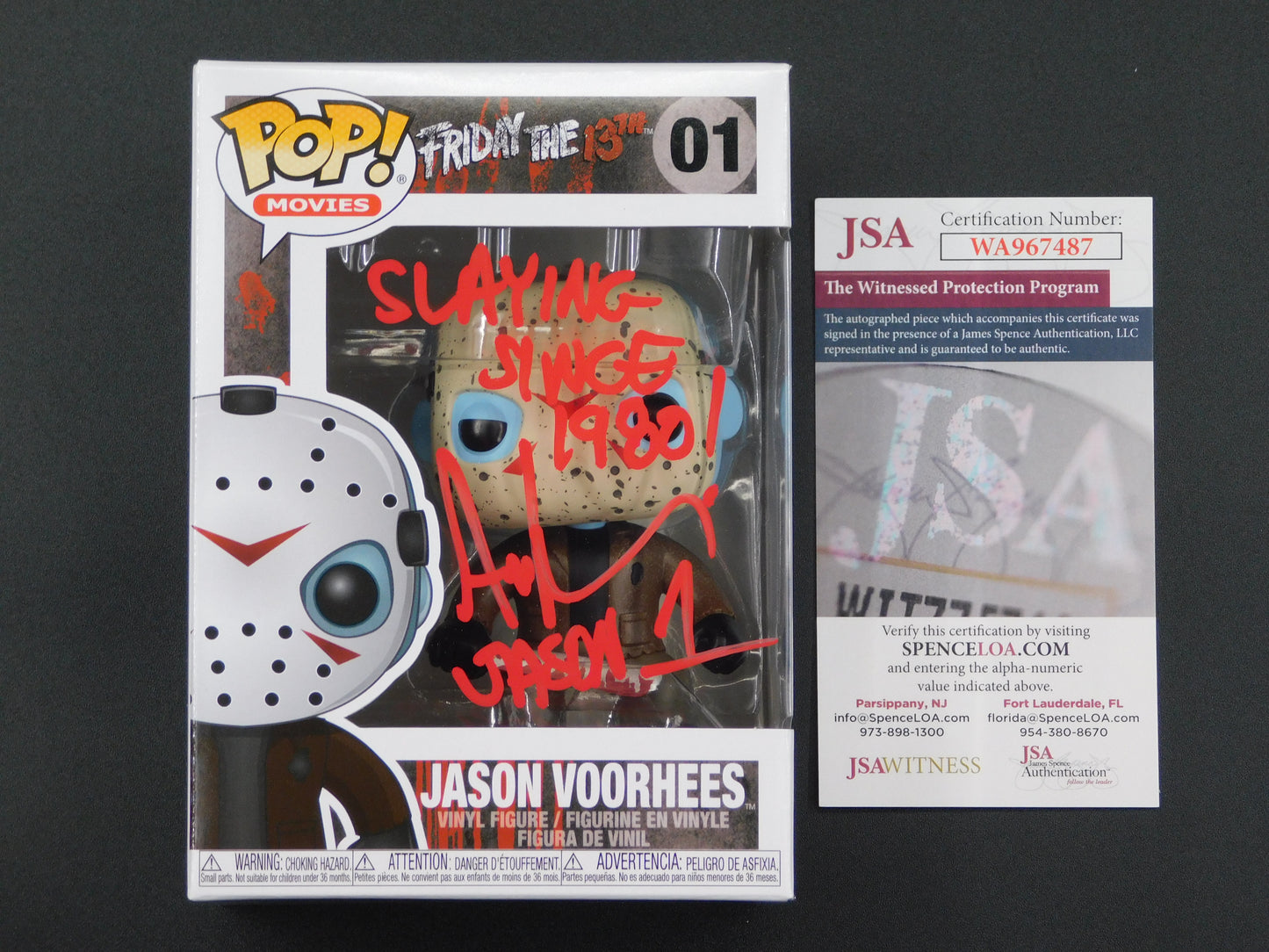 Ari Lehman Signed Autographed Vinyl Funko Pop! 01 Friday The 13th Jason Voorhees Slaying Since 1980 JSA COA