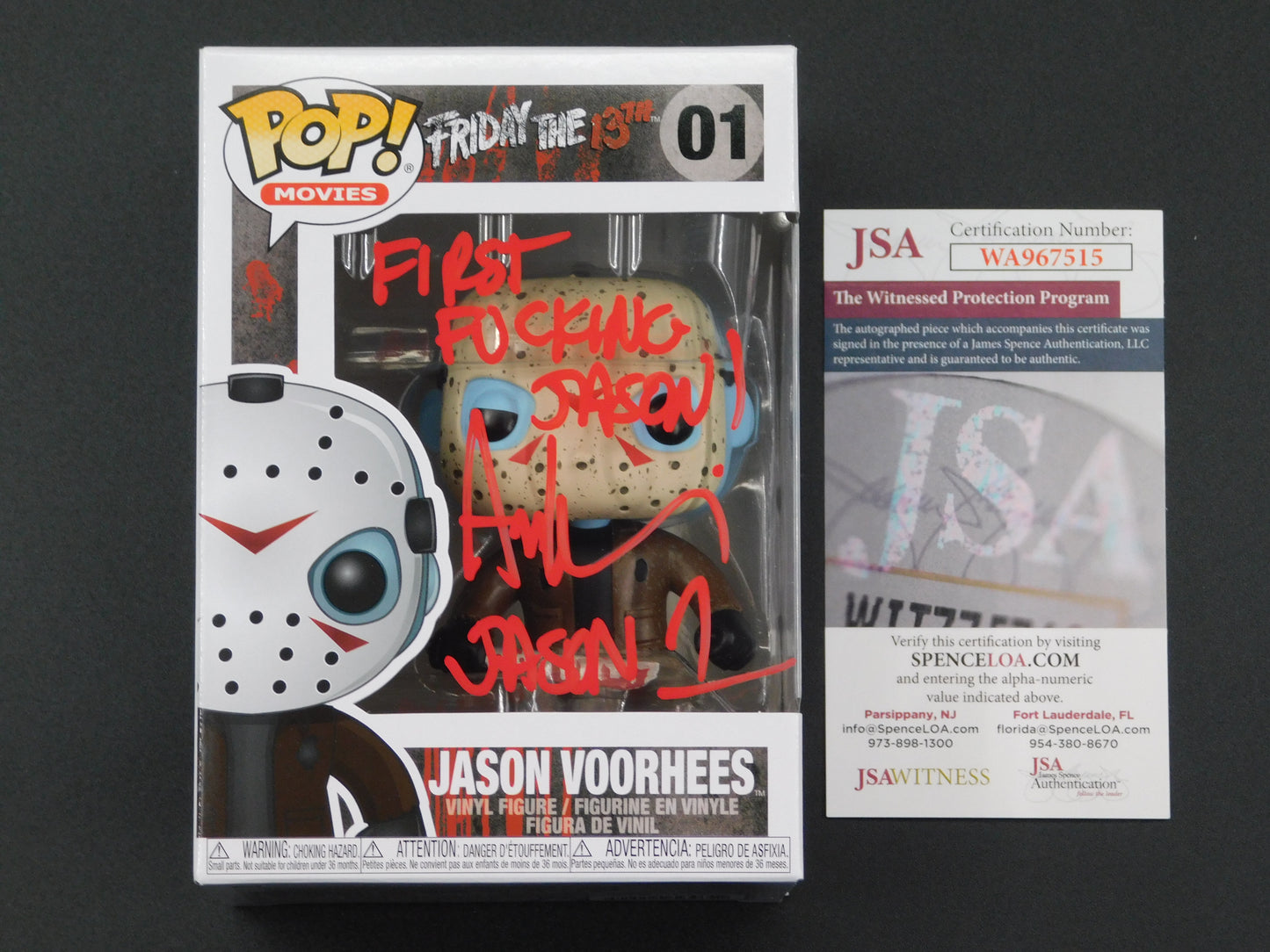 Ari Lehman Signed Autographed Vinyl Funko Pop! 01 Friday The 13th Jason Voorhees First Jason JSA COA