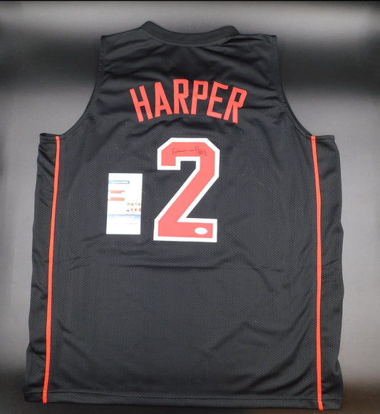 Dylan Harper Signed Autographed Black Rutgers Scarlet Knights Basketball Jersey NCAA JSA COA