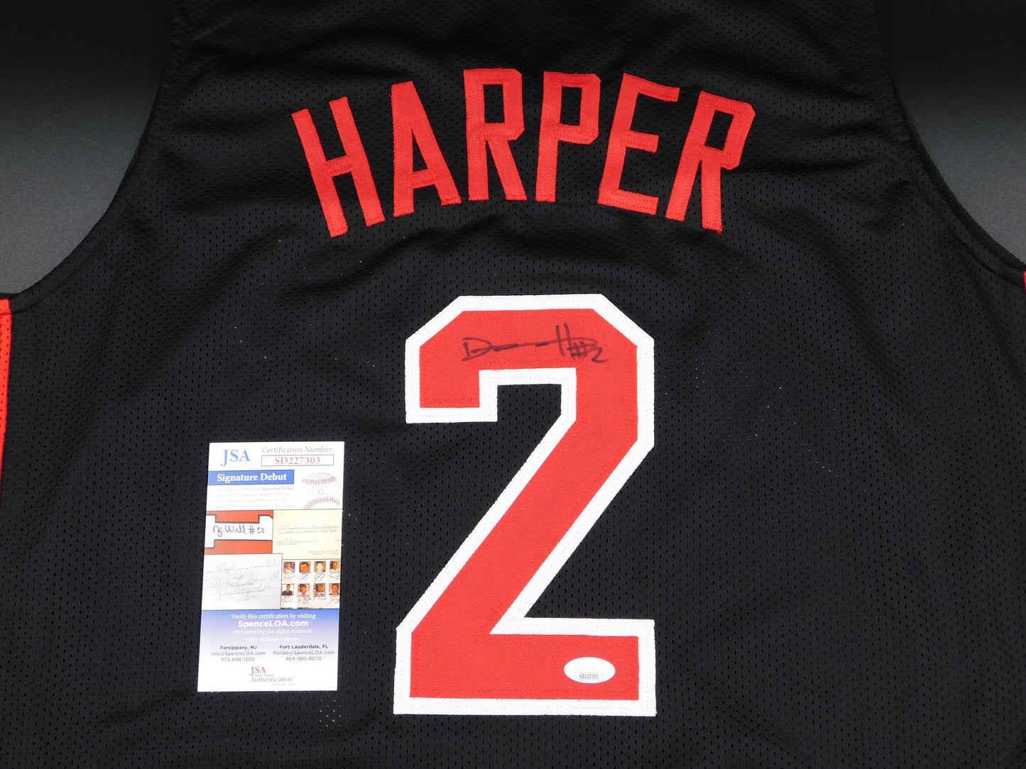 Dylan Harper Signed Autographed Black Rutgers Scarlet Knights Basketball Jersey NCAA JSA COA