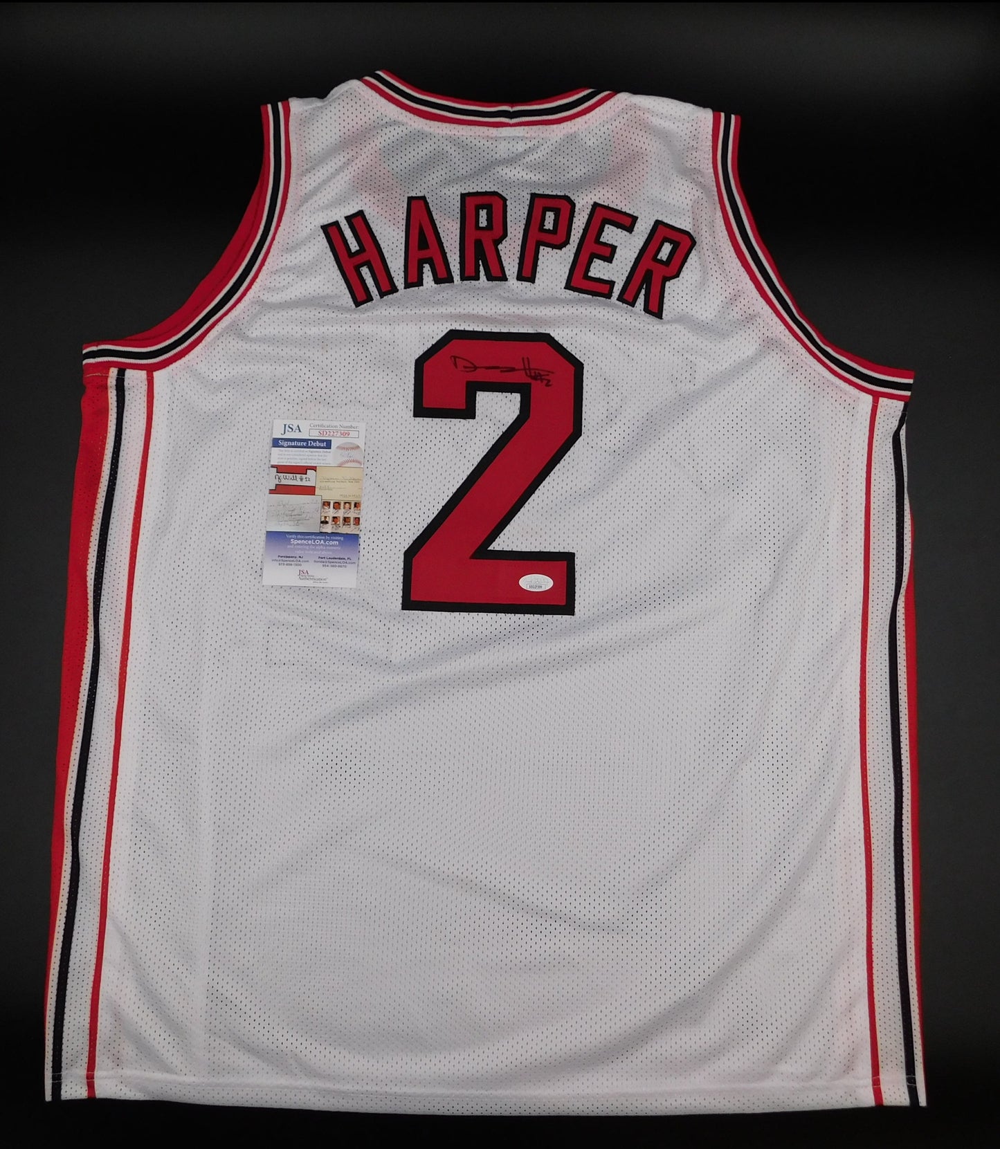 Dylan Harper Signed Autographed White Rutgers Scarlet Knights Basketball Jersey NCAA JSA COA