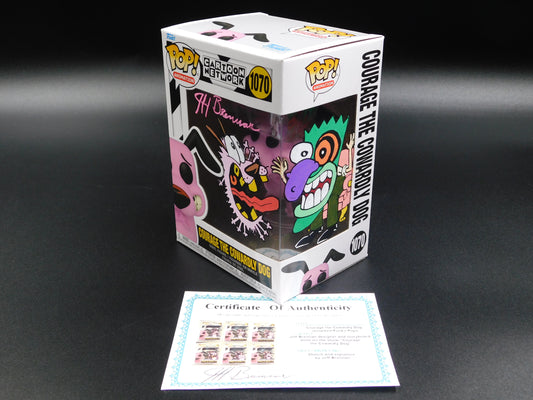 Jeff Brennan Remark Artwork Sketch Signed Funko Pop 1070 Courage The Cowardly Dog