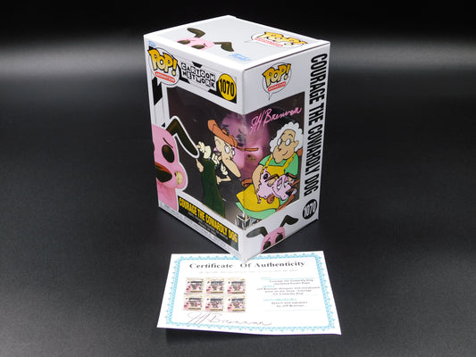 Jeff Brennan Remark Artwork Sketch Signed Funko Pop 1070 Courage The Cowardly Dog
