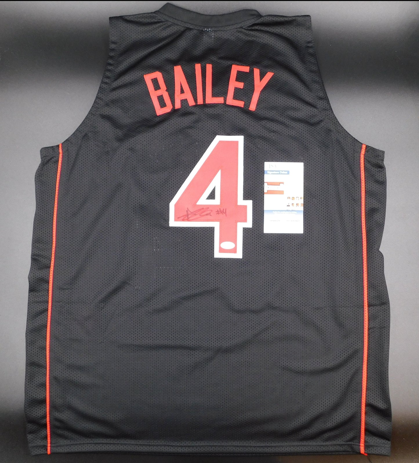 Ace Bailey Signed Autographed Black Rutgers Scarlet Knights Basketball Jersey NCAA JSA COA