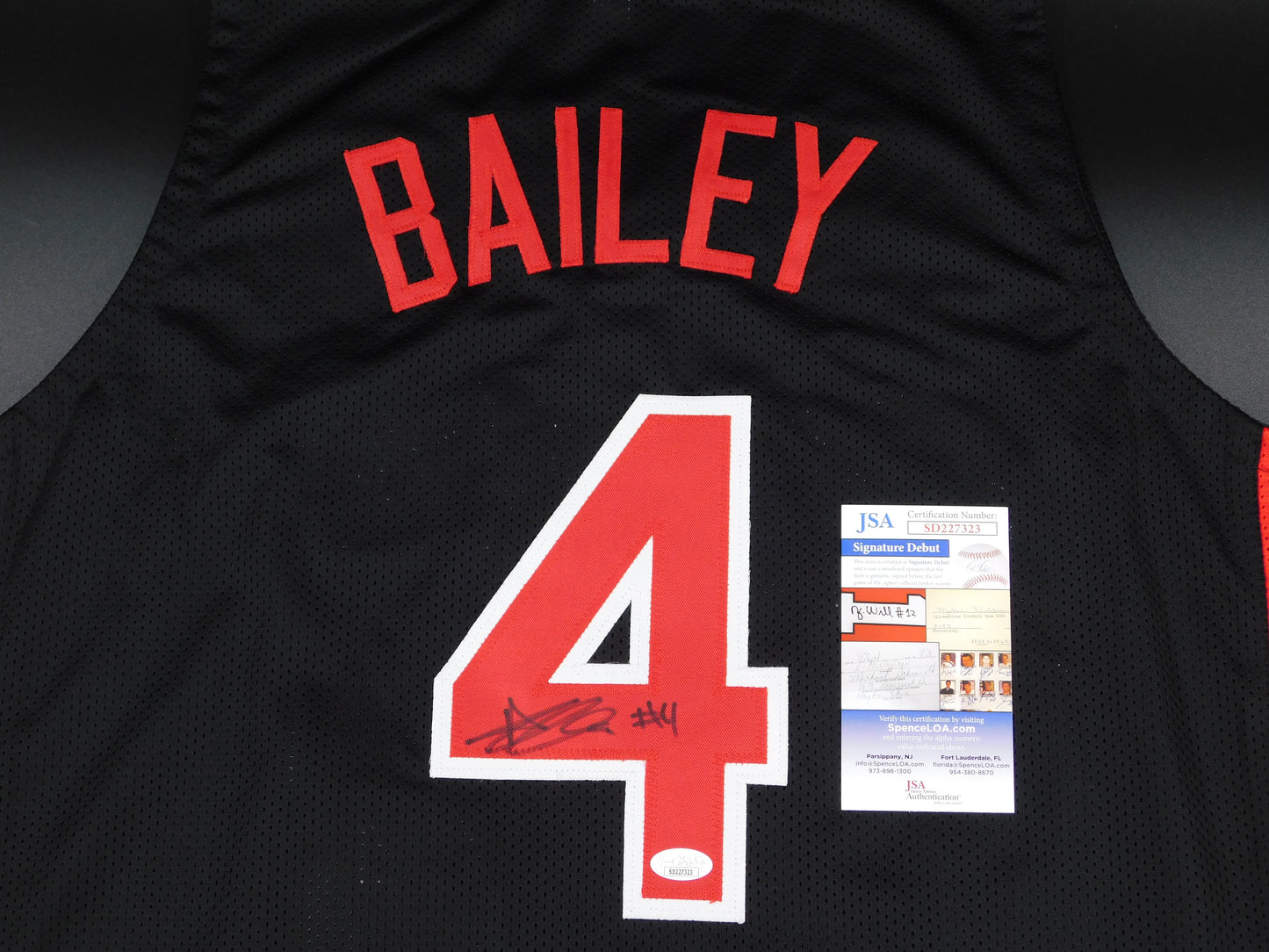 Ace Bailey Signed Autographed Black Rutgers Scarlet Knights Basketball Jersey NCAA JSA COA