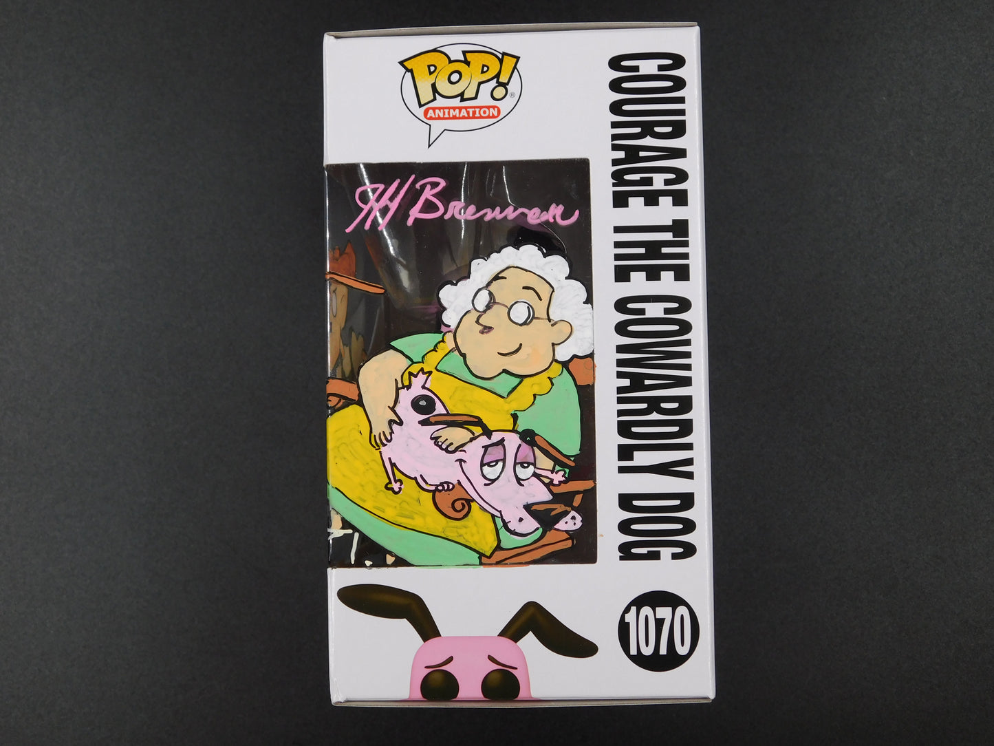 Jeff Brennan Remark Artwork Sketch Signed Funko Pop 1070 Courage The Cowardly Dog