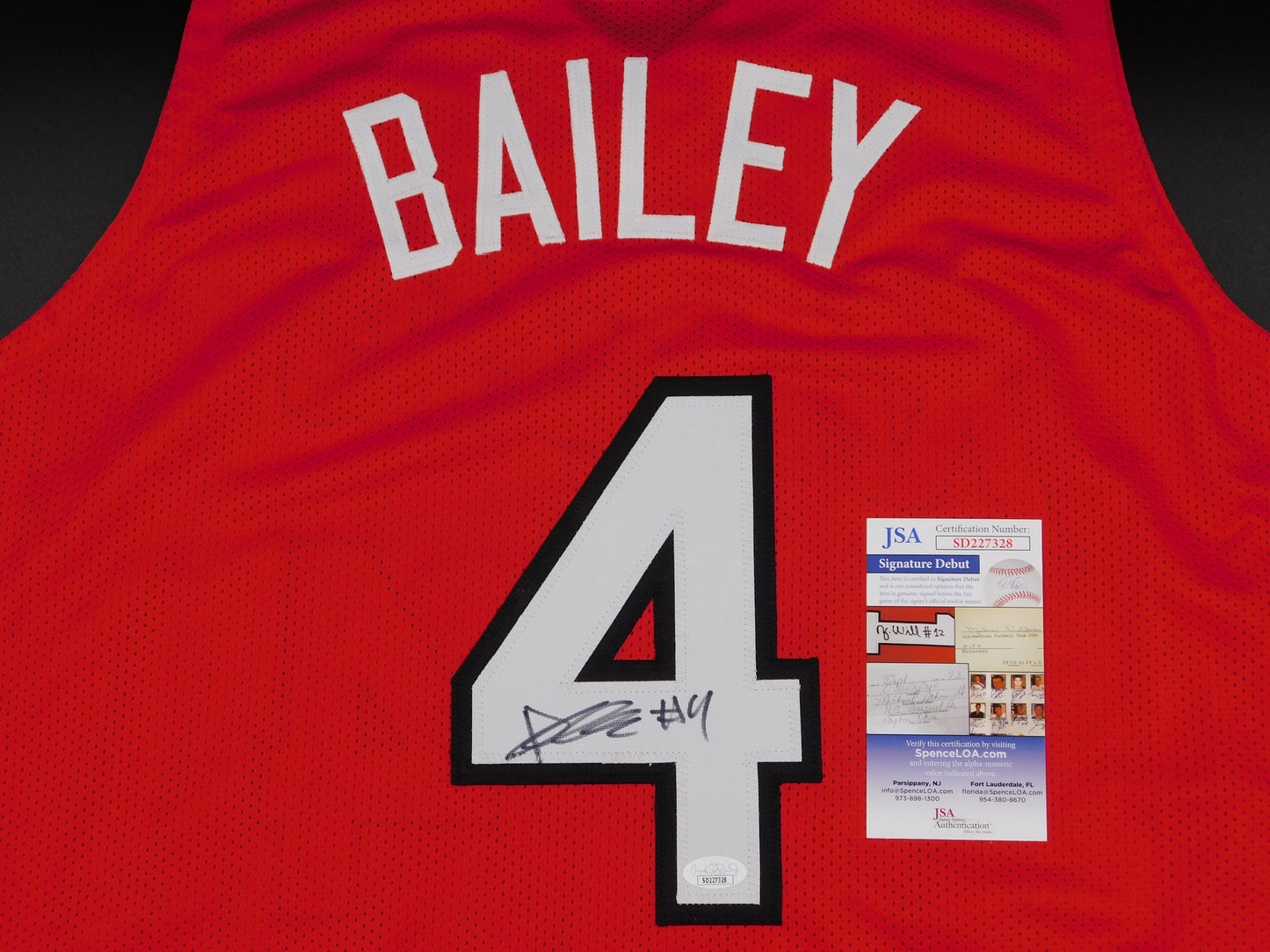 Ace Bailey Signed Autographed Red Rutgers Scarlet Knights Basketball Jersey NCAA JSA COA