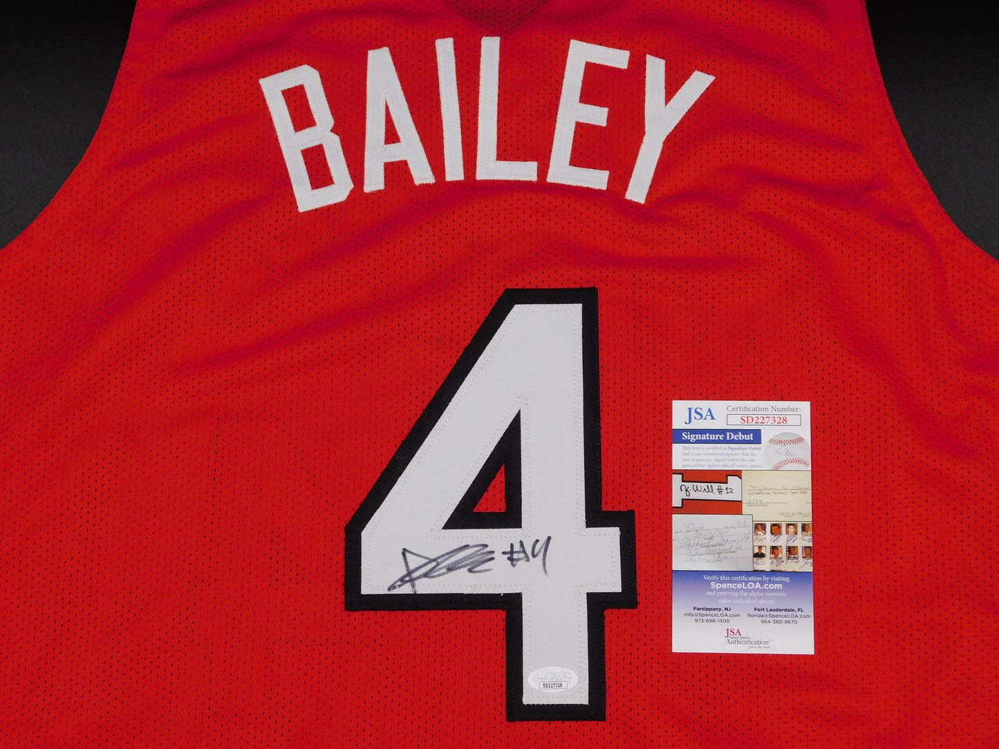 Ace Bailey Signed Autographed Red Rutgers Scarlet Knights Basketball Jersey NCAA JSA COA