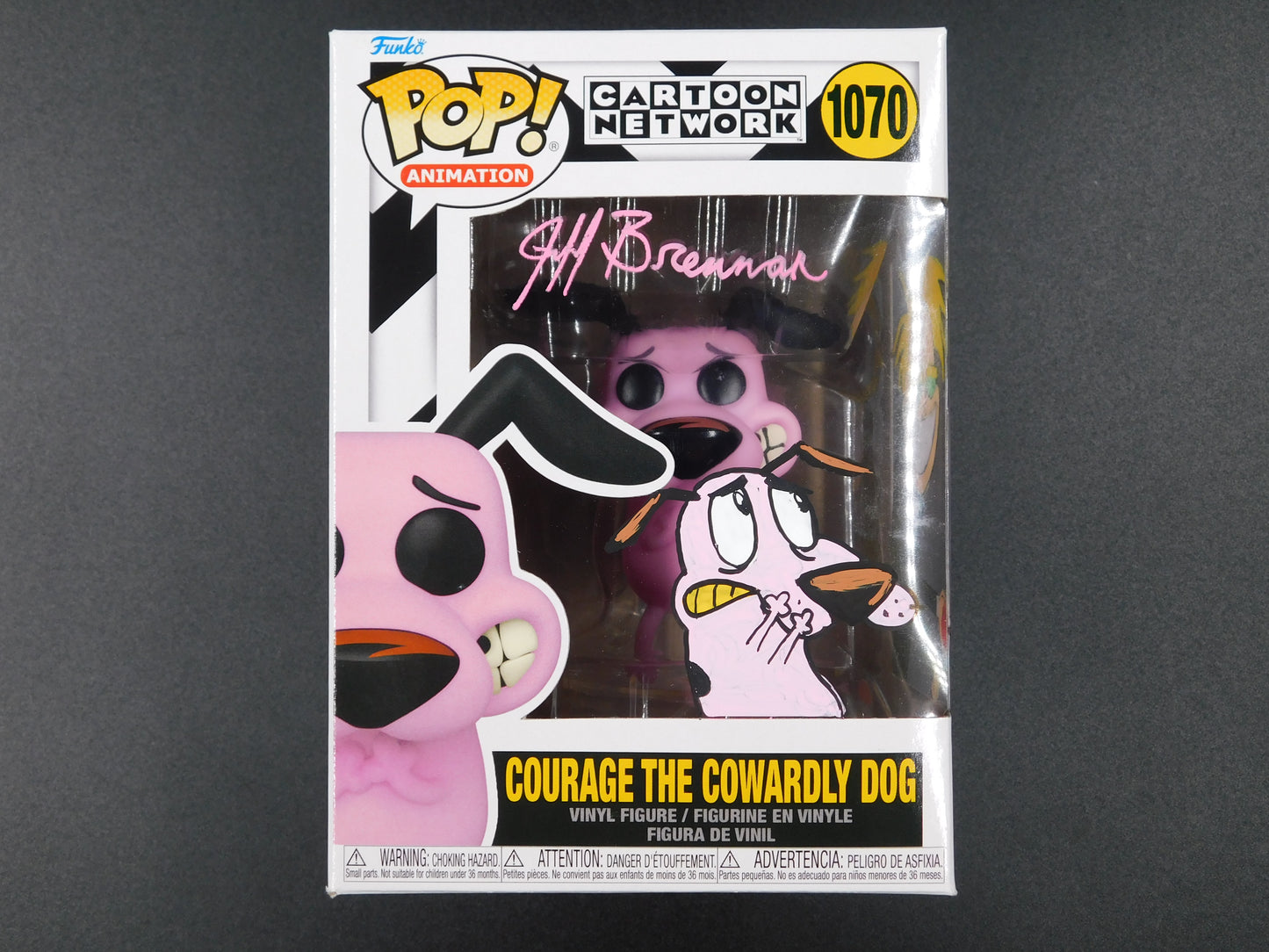 Jeff Brennan Remark Artwork Sketch Signed Funko Pop 1070 Courage The Cowardly Dog